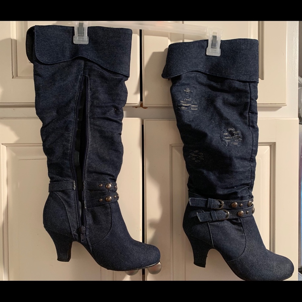 Ladies denim boots